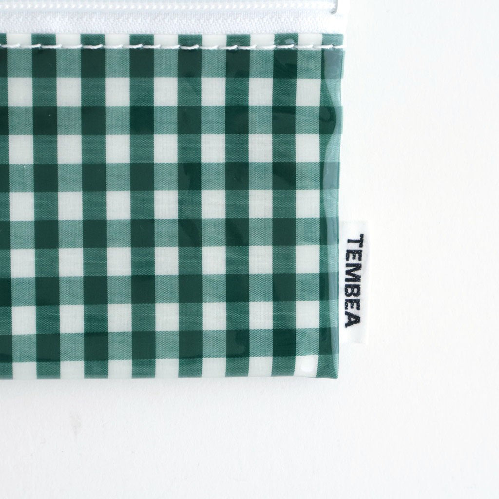 FLAT POUCH SMALL #GINGHAM GREEN [TMB-2310N]