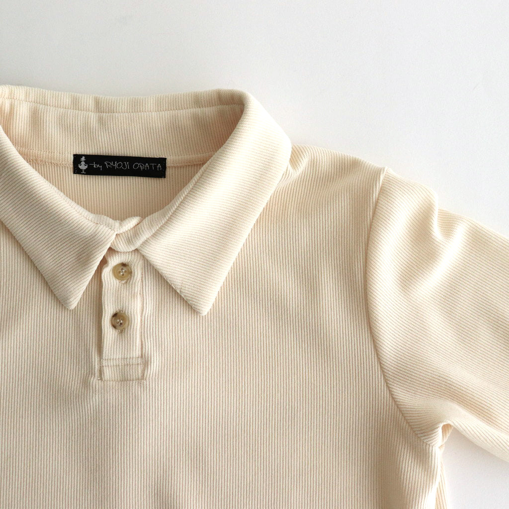 Corduroy like pullover polo #Ivory [1477-001]