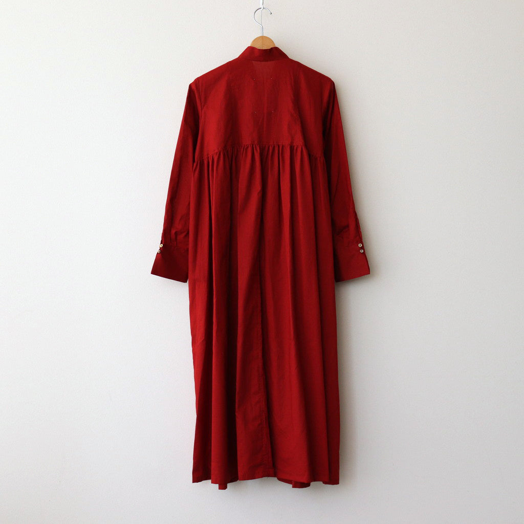 静寂の欠片 Funnel neck shirt dress #Agate red [TLF-125-op001-la]