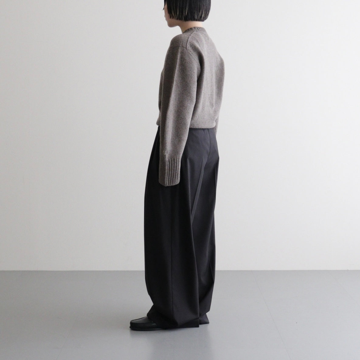 fine lambs wool crew-neck P/O #dark mocha [WVFL-UW117]