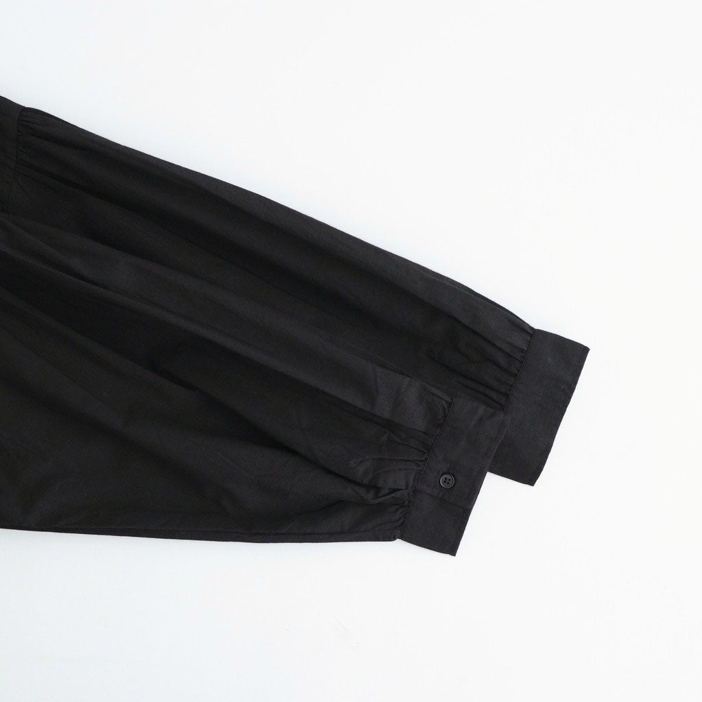 60s COTTON CAMBRIC PLAIN WITH LACE LACE FRILL COLLAR SHIRT #9900 BLACK [NSL26551]