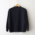 BOILED WOOL PLAIN BANDED COLLAR EMB SHIRT #3900 NAVY [NMDS25601]