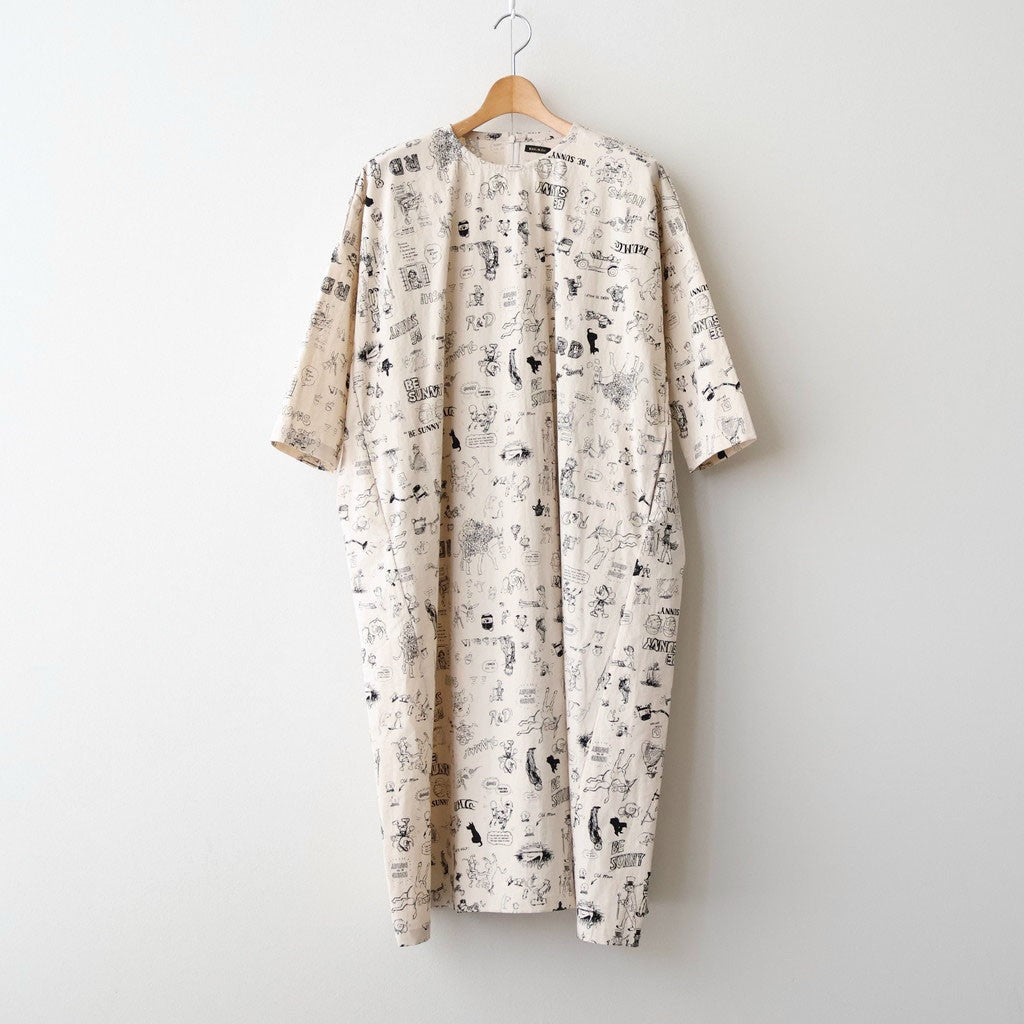 GRAFFITI PULLOVER DRESS #Natural [no.7943]