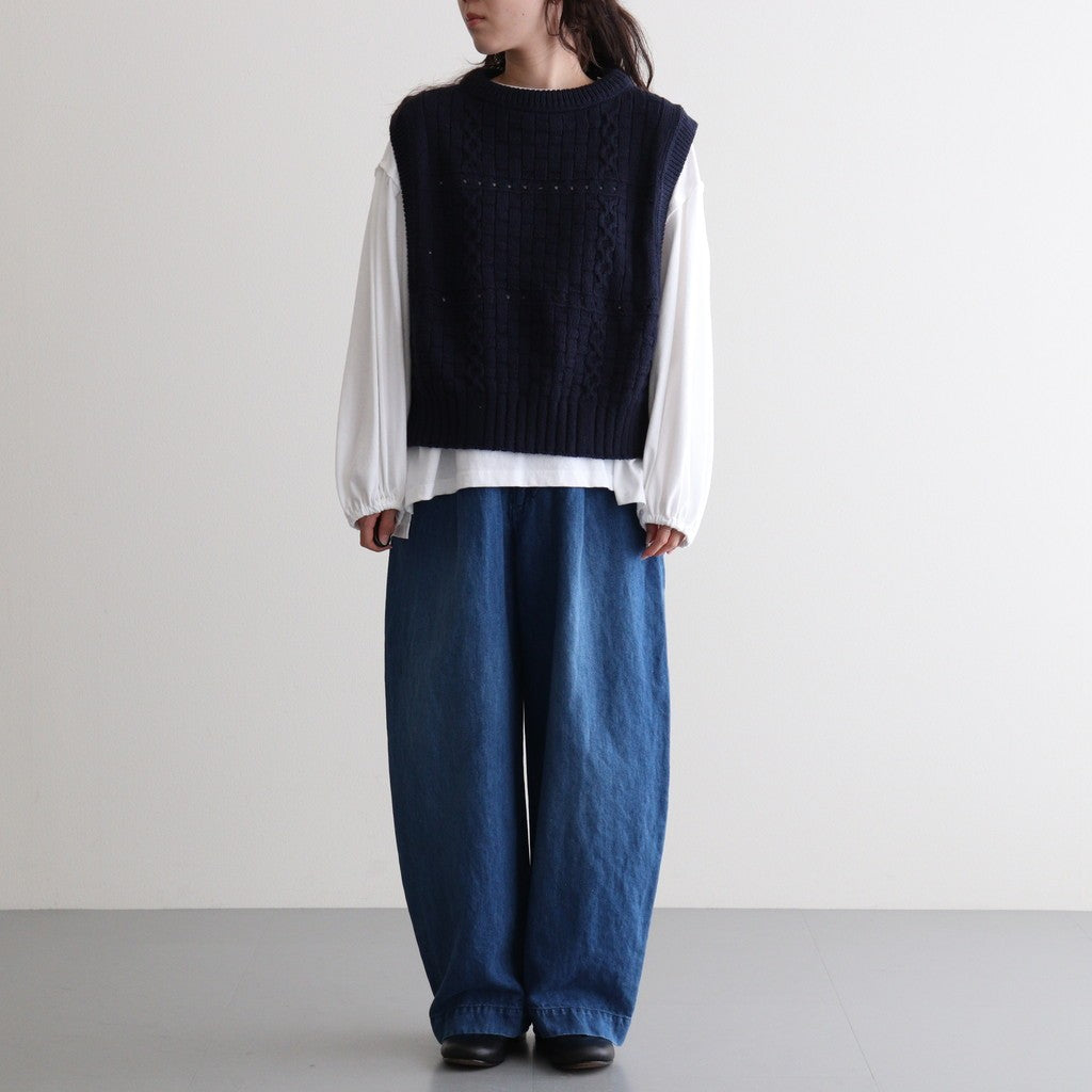 Recycled-Cotton Vest #Navy [oni059]