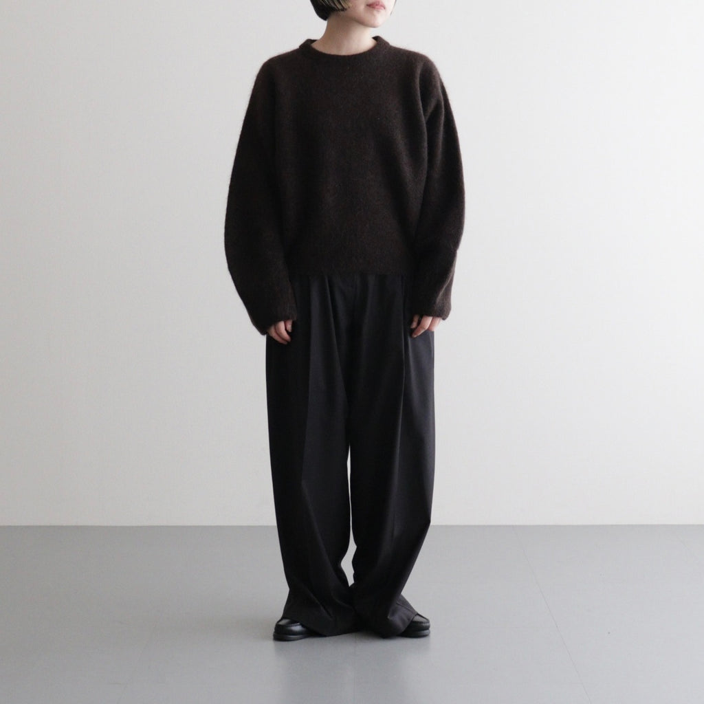 stretch superkid mohair crew-neck P/O #dark brown [WVFL-UW114]