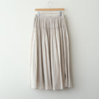 80s ORGANIC COTTON VOILE MINI PINTUCK FLARED SKIRT #8200 BEIGE (MILKY BEIGE) [NMDS26245]