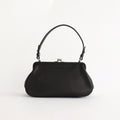 plain gama hand bag-round #black