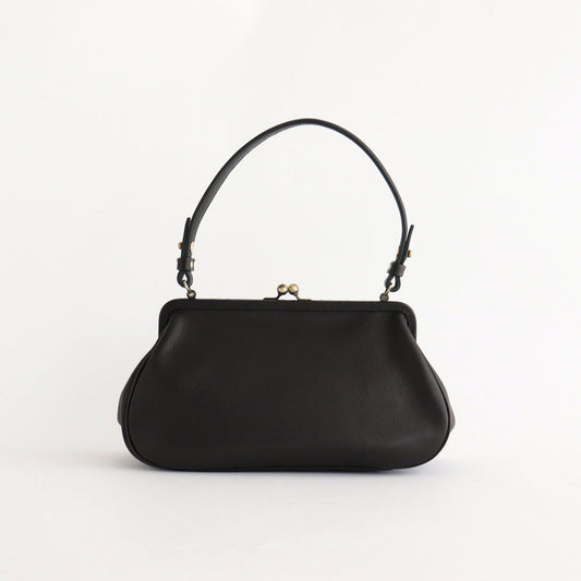 plain gama hand bag-round #black