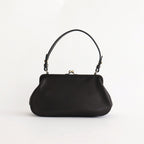 plain gama hand bag-round #black