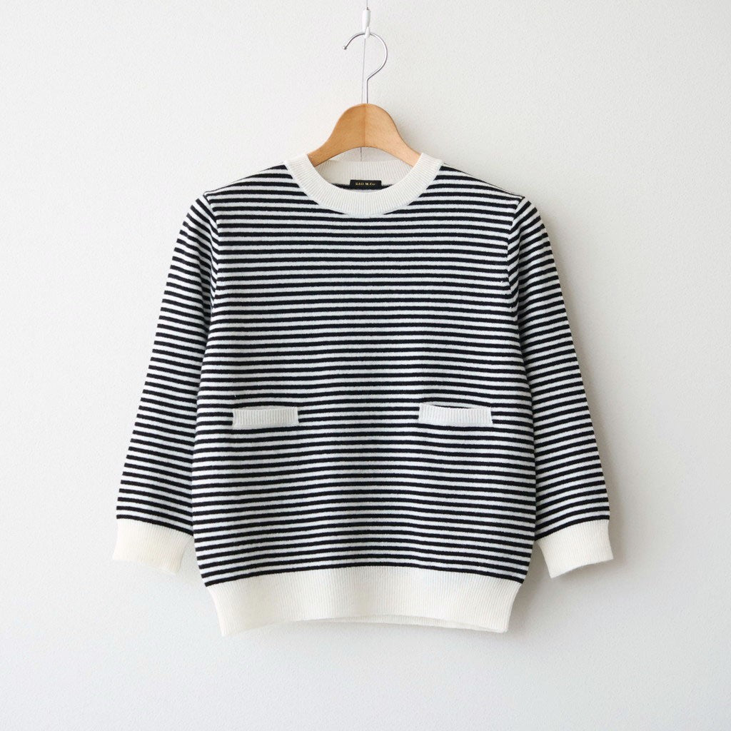 WOOL CASHMERE POCKET PULLOVER #Border [no.7803]