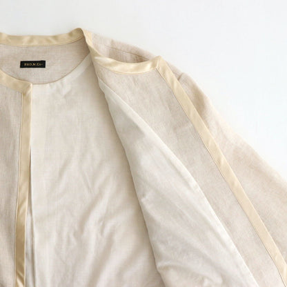 DENSELY LINEN TRIMING BOLERO #Antique White [no.7311]