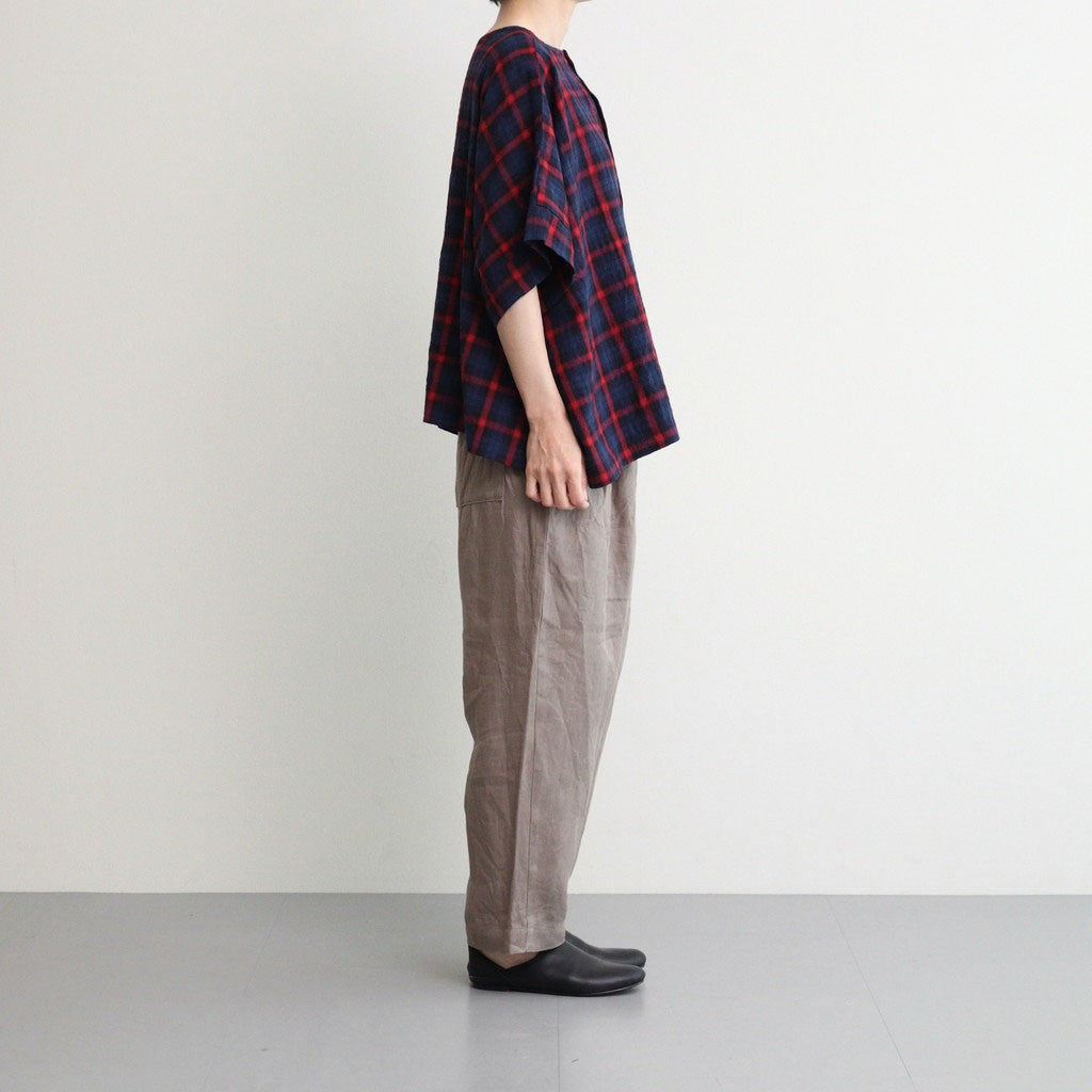 Organic linen twill tuck easy pants #Mocha [GT252PT006]