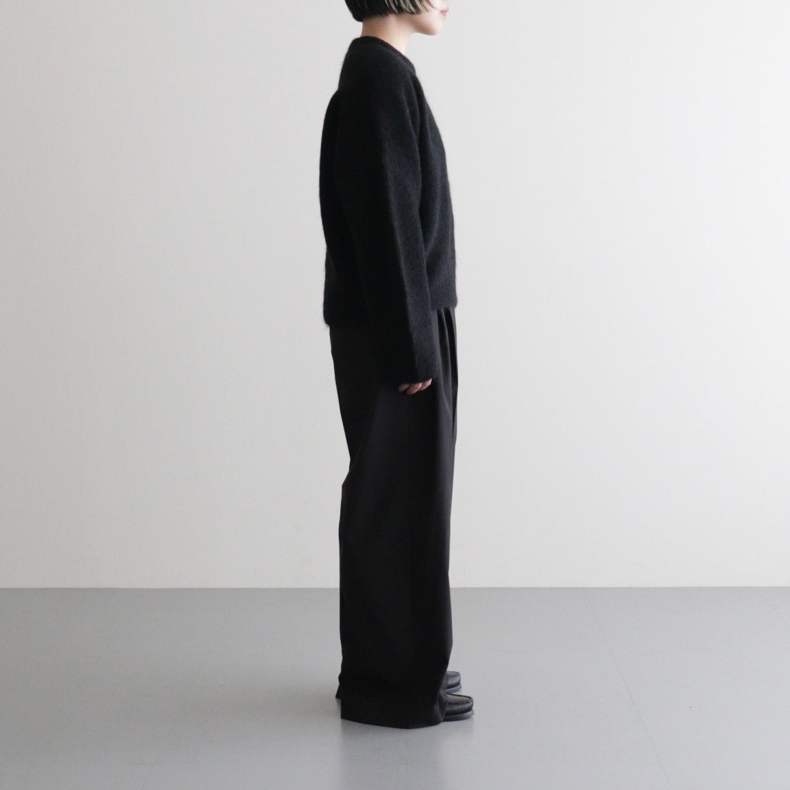 stretch superkid mohair crew-neck P/O #black [WVFL-UW114]