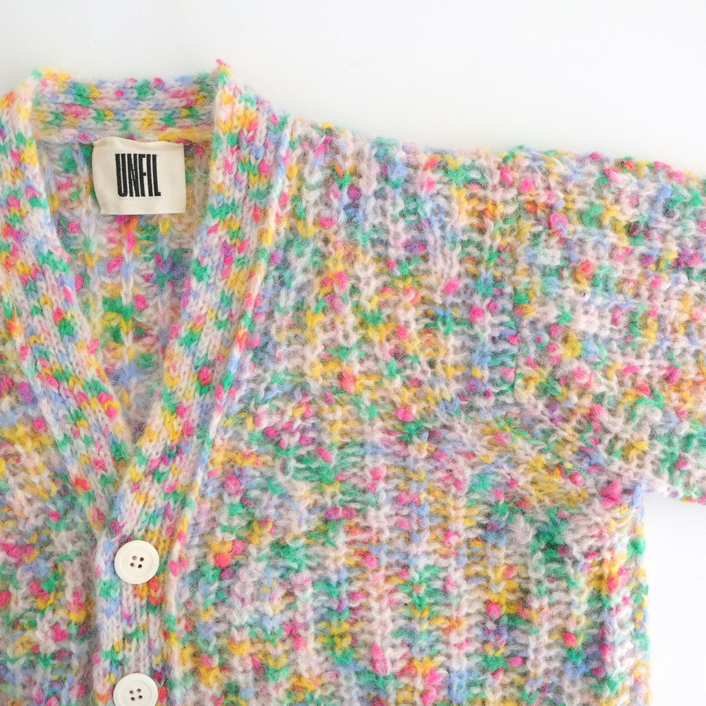 superkid mohair & cotton nep yarn ribbed-knit C/D #pink [WVFL-UW111]