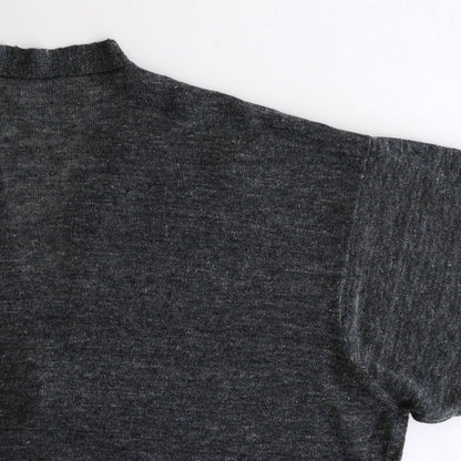 12GG 1PLY LINEN PLAIN V-NECK 1 BUTTON CARDIGAN #9800 CHARCOAL [GNSL23302]