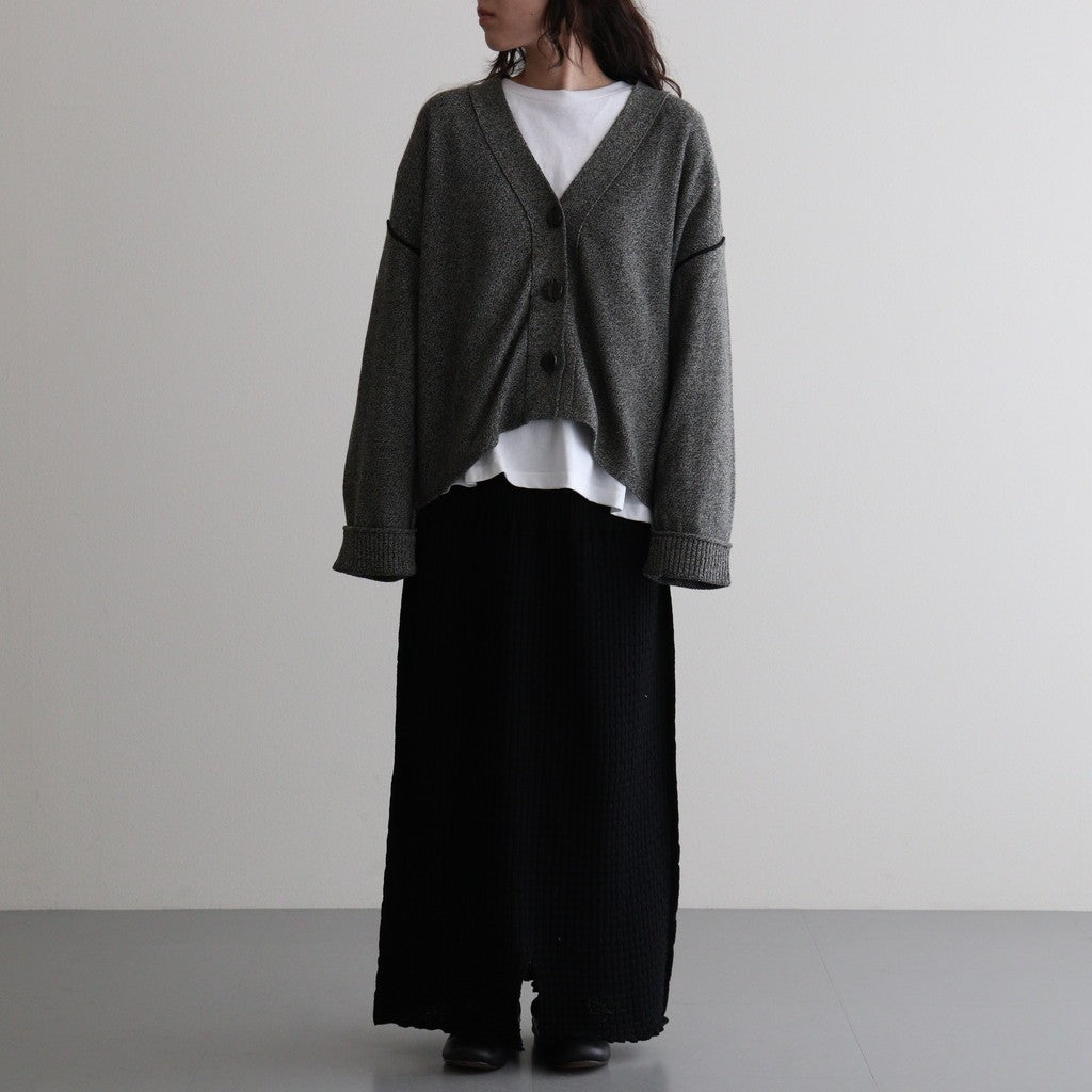 Cotton-Wool Cardigan #Black Mix [oni058]
