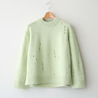 royal baby alpaca damage pattern-knit P/O #light melon green [WXFL-UW130]