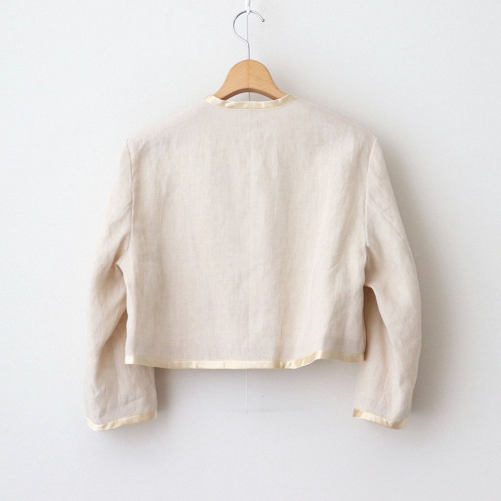 DENSELY LINEN TRIMING BOLERO #Antique White [no.7311]