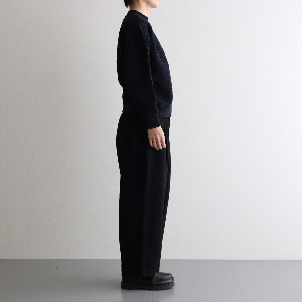 Wool cashmere beaver tuck pants #Black [TS243PT099]