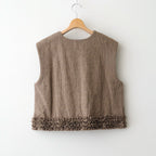 C/W FRILL DECORATION BUTTON BIB #Check [no.7698]