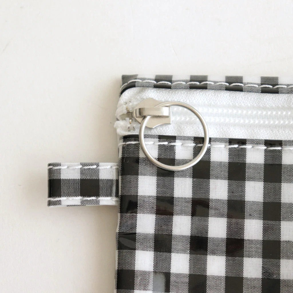 FLAT POUCH SMALL #GINGHAM BLACK [TMB-2310N]