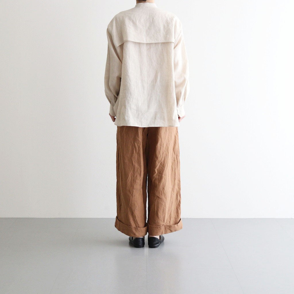 DENSELY LINEN CAPE SLEEVE SHIRT #Antique White [no.7308]