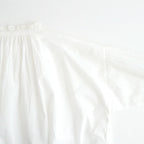 60s COTTON CAMBRIC PLAIN WITH LACE LACE & STRING COLLAR GATHERED SHIRT #9000 WHITE [NSL26552]