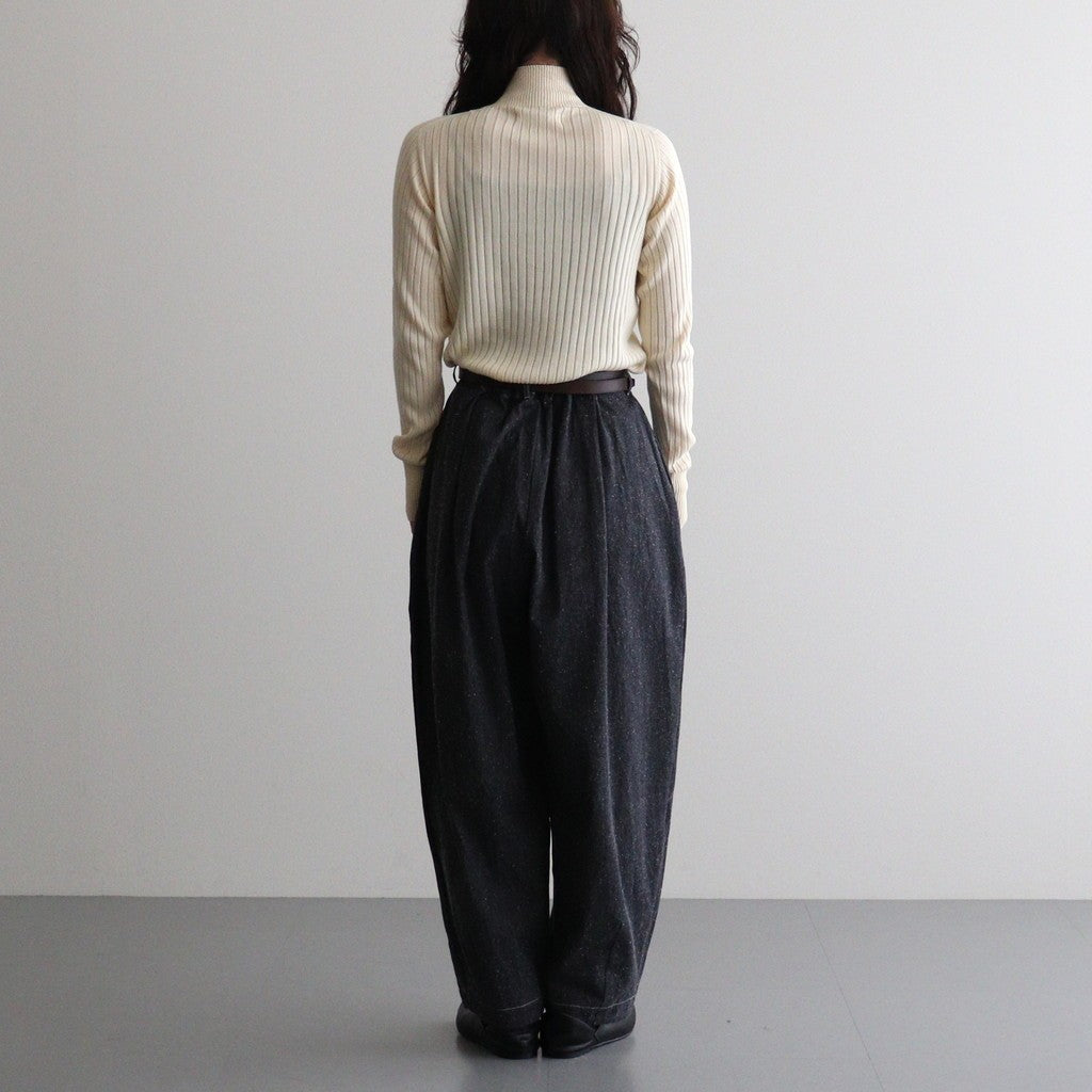 夜の散歩 Wide tapered trousers #Black [26F-PT062-CSD]