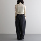 夜の散歩 Wide tapered trousers #Black [26F-PT062-CSD]