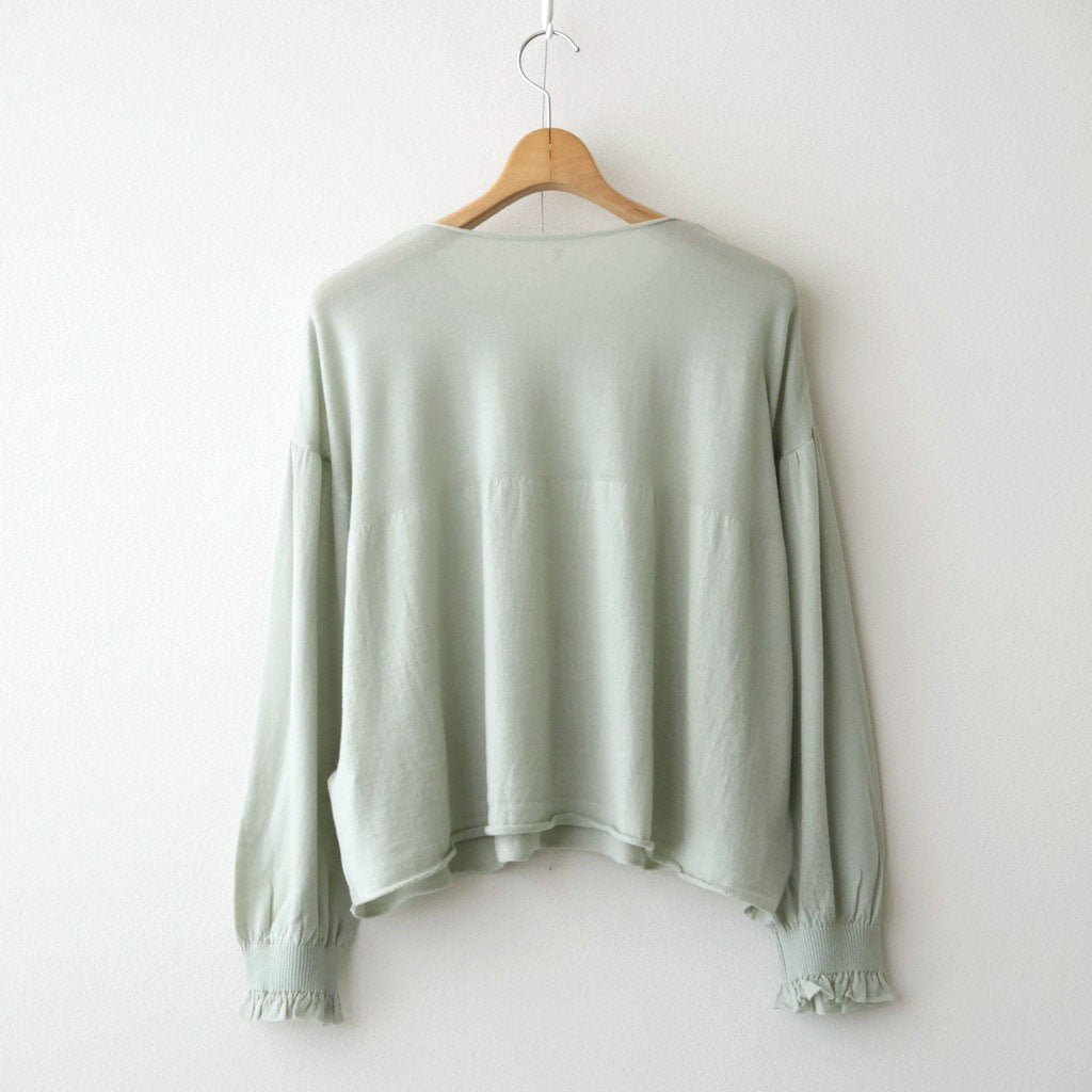 存在すること：ギャザースリーブセーター #pale green [13243-13109]