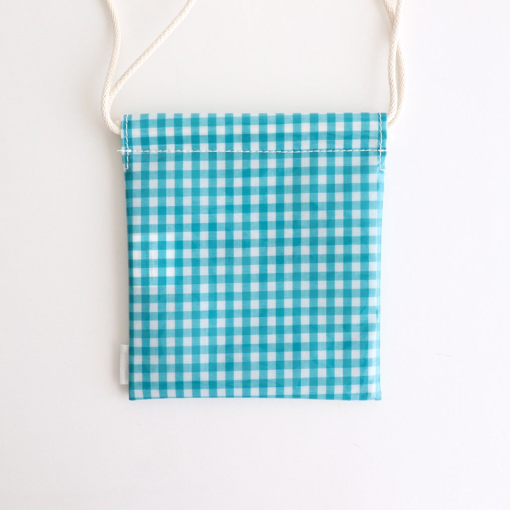 Drawstring bag POCHETTE #GINGHAM TEAL [TMB-2137A]