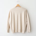 14GG 2PLY PLAIN STITCH COTTON/WOOL/CASHMER CREW-NECK PULLOVER #8100 NATURAL [GNSL24542]