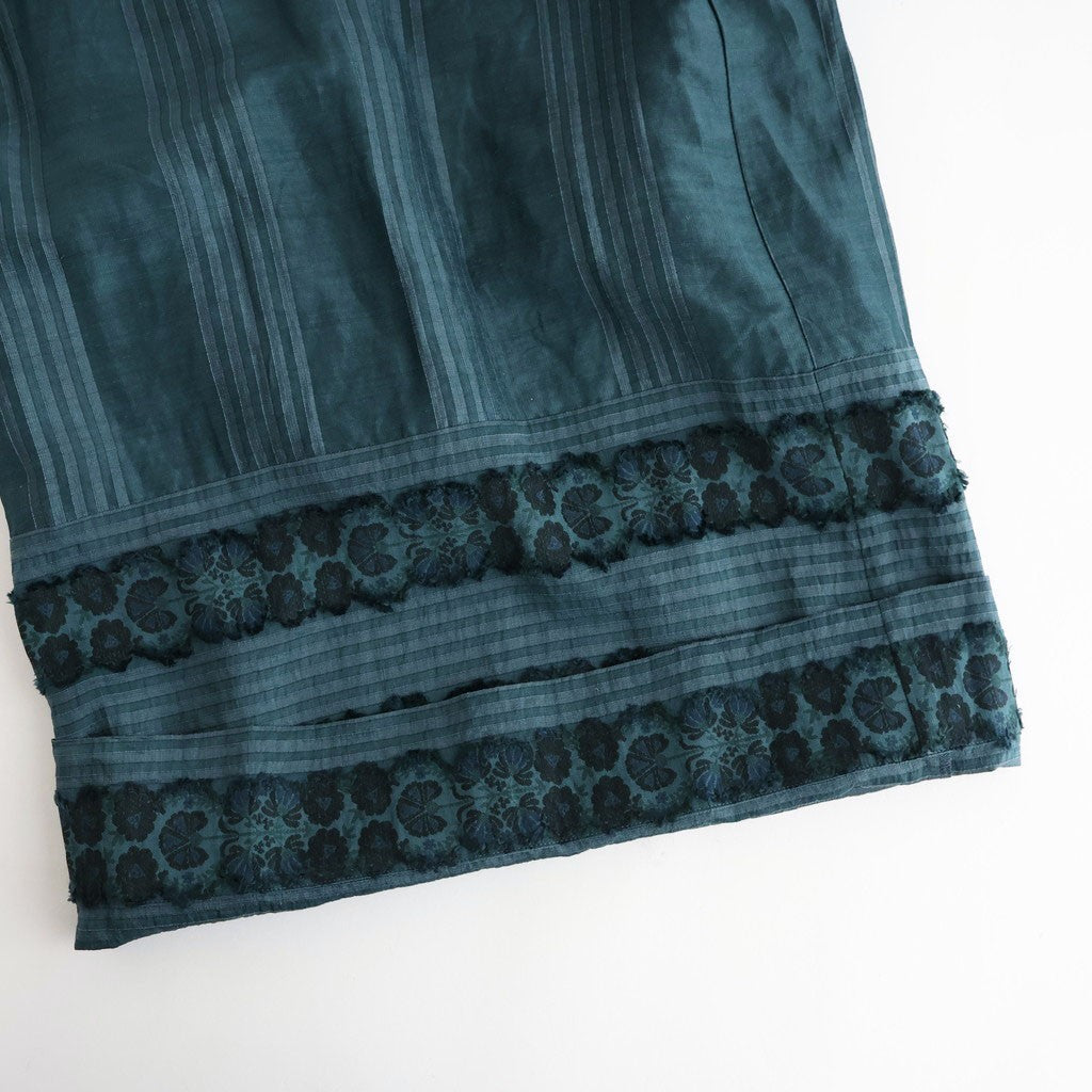 一瞬の花：Gathered pants #abyssal blue [11261-10213]