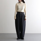 夜の散歩 Wide tapered trousers #Black [26F-PT062-CSD]