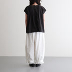 80s VOILE PLAIN WITH CUT WORK LACE CREW NECK FRENCH/SL SHIRTS WITH PINTUCK #9900 BLACK [INSL26342]