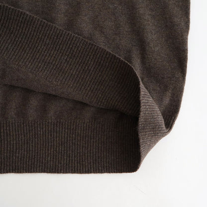14GG 2PLY PLAIN STITCH COTTON/WOOL/CASHMER CREW-NECK PULLOVER #8600 BROWN [GNSL24542]