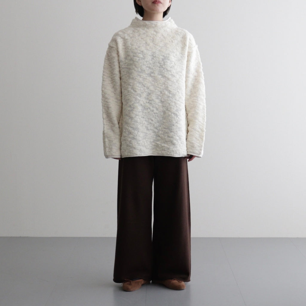 random wool & woolen cotton high-neck P/O #off white [WVFL-UW121]