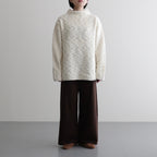 random wool & woolen cotton high-neck P/O #off white [WVFL-UW121]