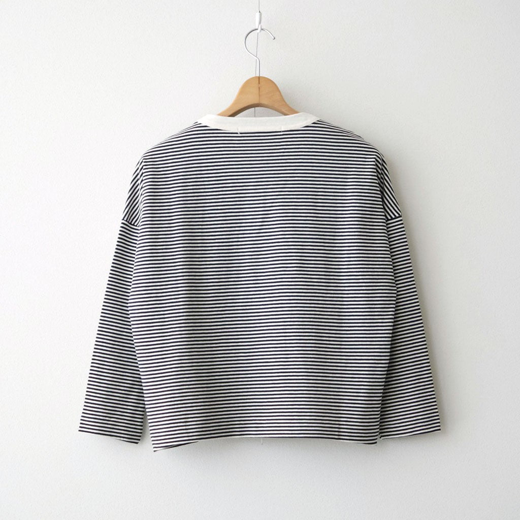 BORDER DROP SHOULDER SHIRT #Black × Off White [no.8362]