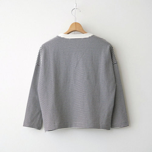 BORDER DROP SHOULDER SHIRT #Black × Off White [no.8362]