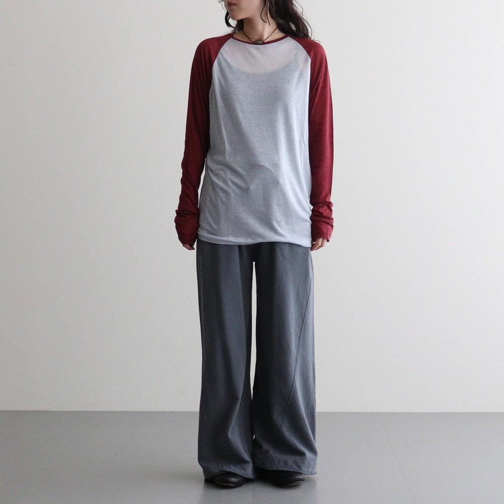 cashmere & supima cotton gauze jersey baseball Tee #light blue [WXFL-UW105]