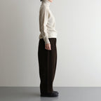 Bishu original wool herringbone tuck pants #brown herringbone [TS243PT099]