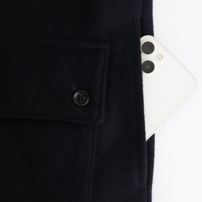 Wool cashmere beaver stand collar coat #Navy [TS243CO080]