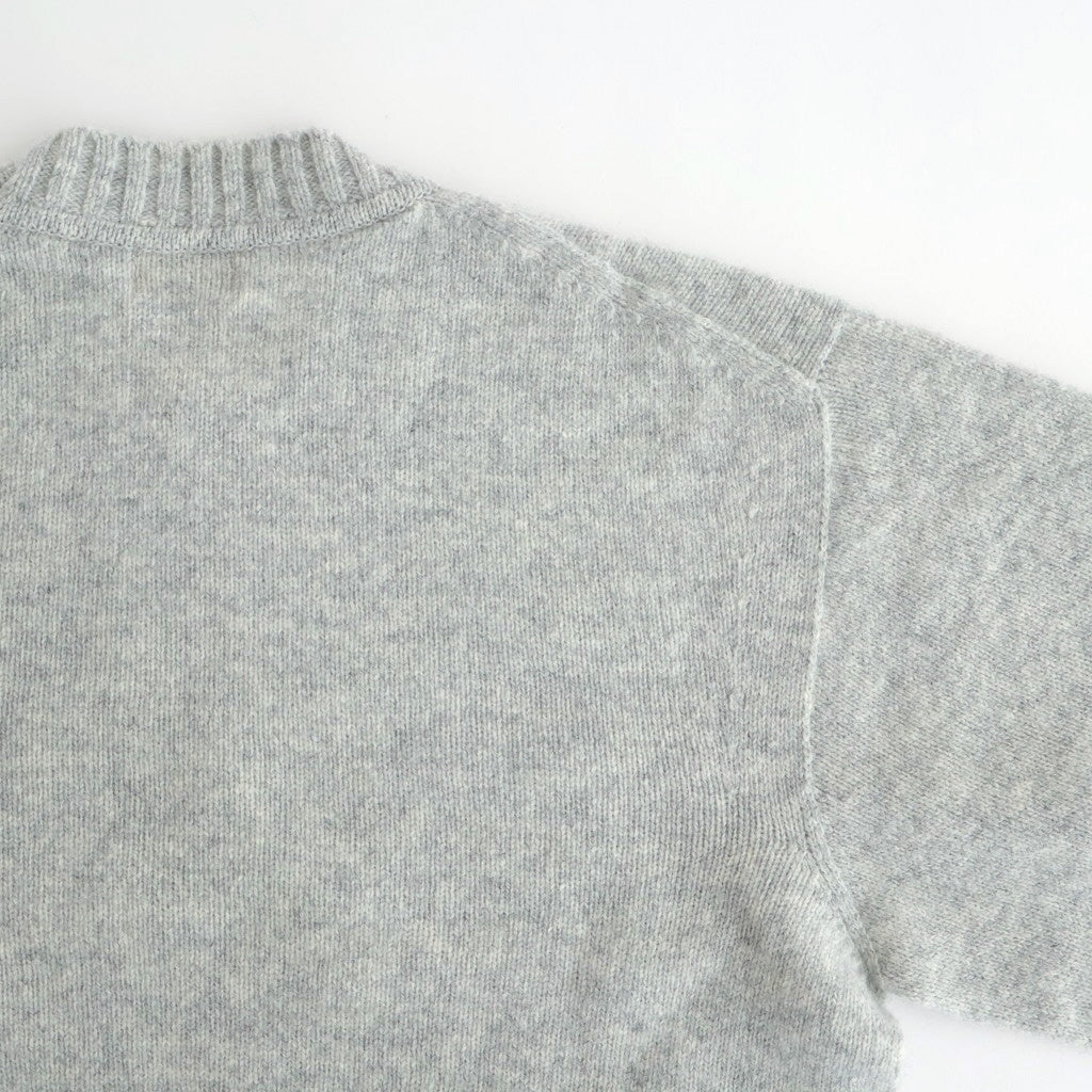 fine lambs wool crew-neck P/O #light gray [WVFL-UW117]