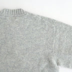 fine lambs wool crew-neck P/O #light gray [WVFL-UW117]