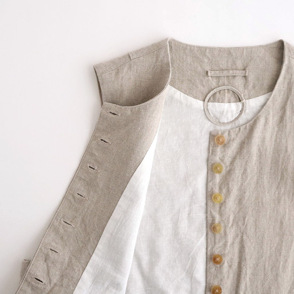 Binet Linen Vest #OAT [A232261TJ846]