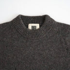 royal baby alpaca damage pattern-knit P/O #melange dark brown [WXFL-UW130]