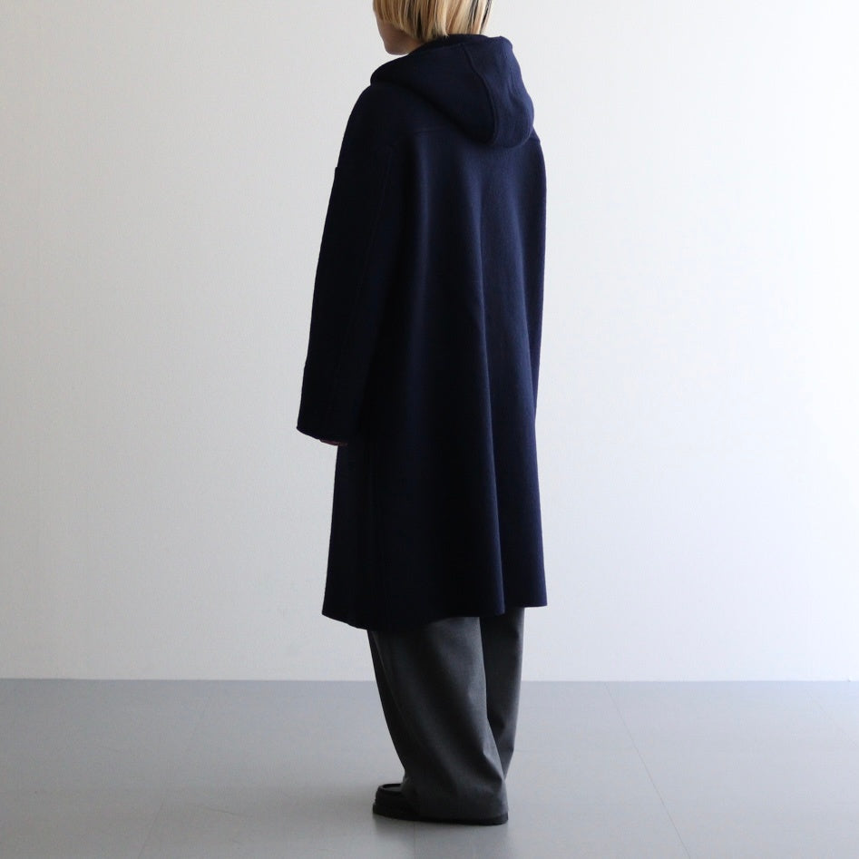 WOOL FELT KNIT DUFFLE COAT #Navy [no.7116]