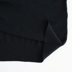 14GG 2PLY PLAIN STITCH COTTON/WOOL/CASHMER CREW-NECK PULLOVER #9900 BLACK [GNSL24542]