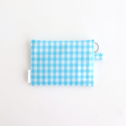 FLAT POUCH SMALL #GINGHAM SAX [TMB-2310N]